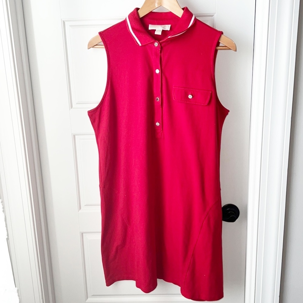 MICHAEL Michael Kors Red Sleeveless Midi Dress